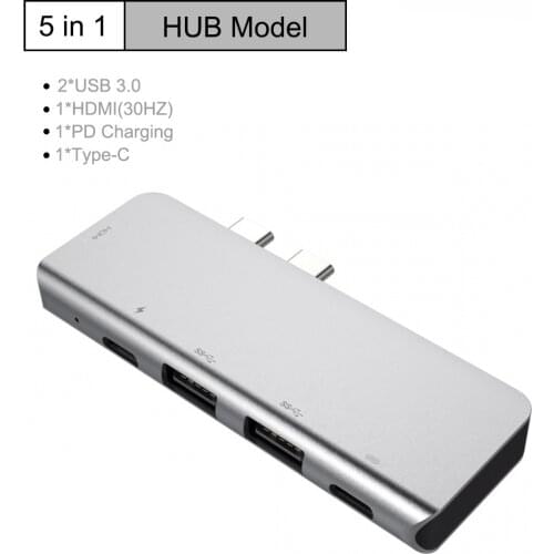 Dual Type-c Hub To Hdtv Hub And Card Reader And PD Charging Macbook Converter 4K HD USB Hub
