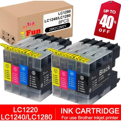 FUN printing For Brother LC1240 Ink Cartridge LC1280 LC1220 for MFC-J280W J425W J5910DW J625DW J6710DW J6910DW J825DW DCP-J525W
