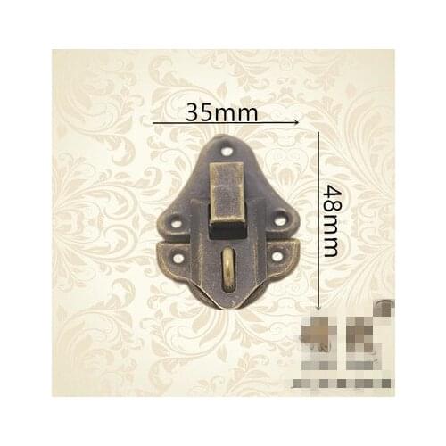 Hardware supplies Antique Bronze Jewelry Wooden Box Hasps Drawer Latches Decorative Brass Suitcases Hasp Buckle Clasp