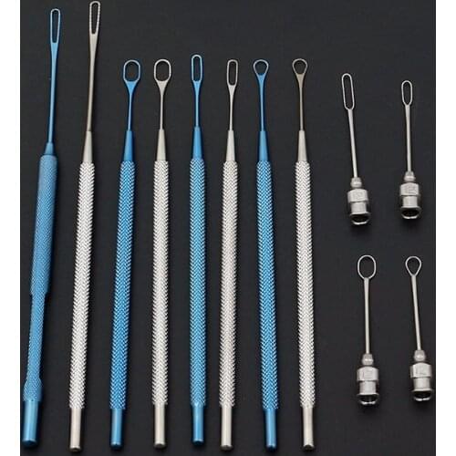 Crystal wire loop ophthalmic surgery tool flushing type wire loop key ring set 5*7 3*8 hand-held lens ring