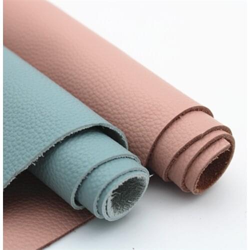 First layer cowhide leather leather macaron light pink bedside soft bag leather fabric gray blue seat sofa cowhide