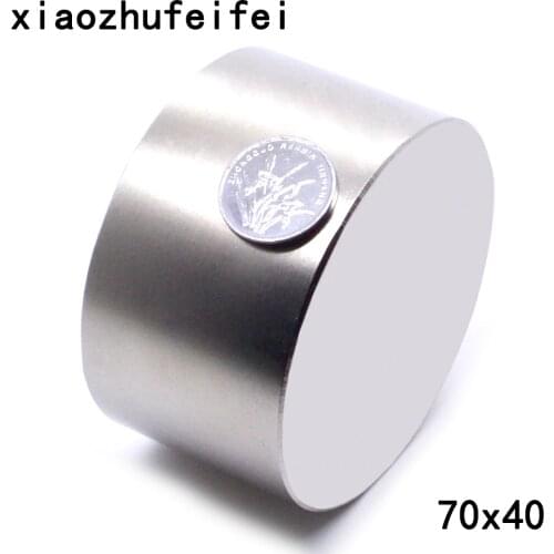 XIAOZHUFEIFEI 1pcs 70mmx40mm Neodymium magnet 70*40mm Round Cylinder Permanent Magnets 70*40 NEW 70x40 mm Art Craft Connection