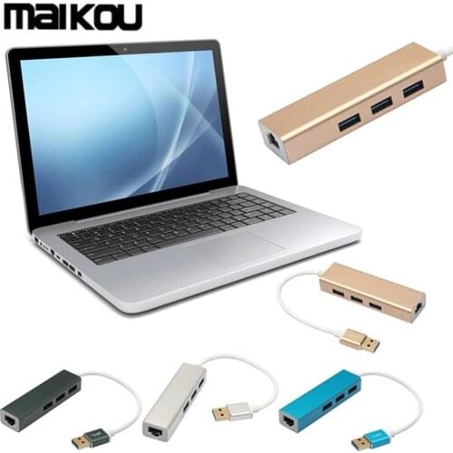 Maikou USB 3.0 to 3 Port USB 3.0 HUB with RJ45 Gigabit 1000Mbit Ethernet Aluminum