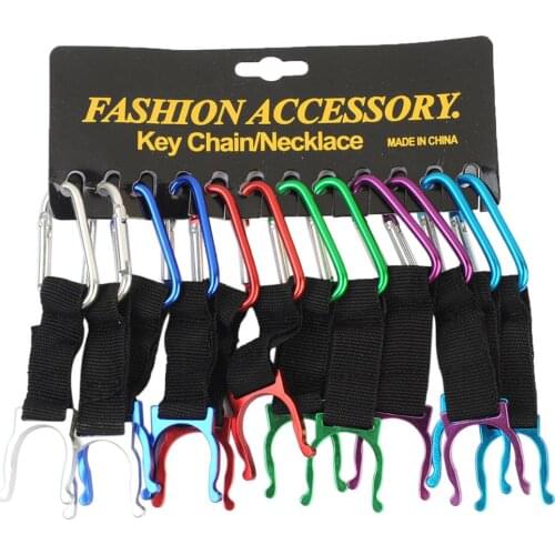 Metal Water Bottle Holder Clip Hook Carrier W/ Carabiner For Hiking Camping