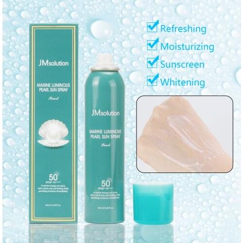 JMsolution Marine pearl sunscreen spray Refreshing lasting Glow Luminous Sun Spray SPF50+/PA++++ 180ml for oily/mixed skin