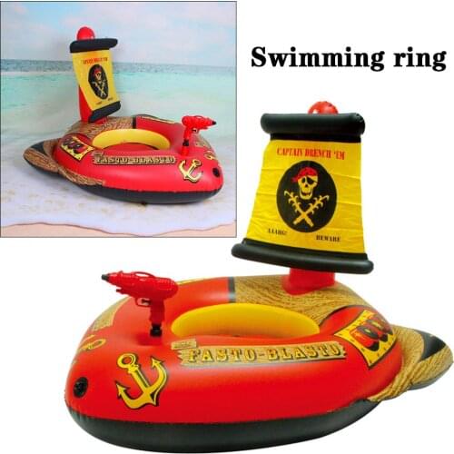 Inflatable Pirate Boat Children Summer Swimming Pool Toy Oversized Floats Water Toy Beach Air Raft For Kid With Free Air Pump