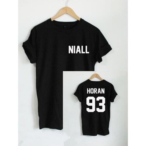 NIALL HORAN 93 Shirt NIALL HORAN 93 Letter Print Women Tshirt Casual Cotton Funny Tshirt for Lady Tops Whtie Black Gray Tees ZH
