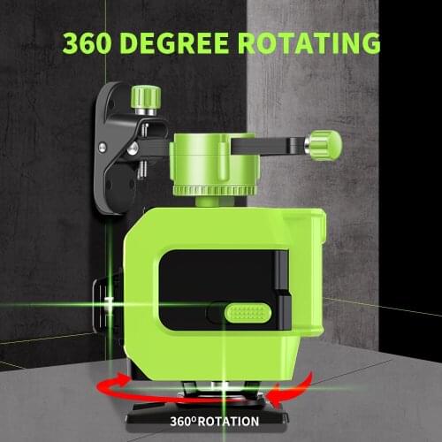 16/12 Lines 4D Laser Level Set 360 Laser Level Self-leveling Horizontal Vertical Laser Level Light Brightness Adjustable