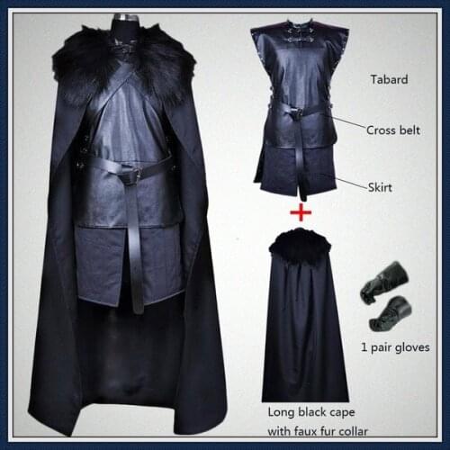 Nights Watch Costume Full Set Halloween Costume Medieval Armor Costume XS-3XL