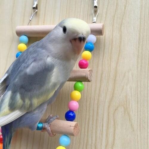 Birds Pets Parrots Ladders Climbing Toy Hanging Colorful Balls with Bird Cage Parrot Ladder Climb Perch Stand Holder Toys