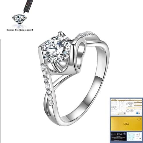 Silver 925 Luxury 6.5mm 1.0ct tatol 2ctw-3ctw Engagement Ring Wedding Moissanite Full Enternity Diamond Band For Women