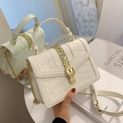 Crocodile pattern Tote bag 2020 Fashion New High quality PU Leather Womens Designer Handbag Lock Chain Shoulder Messenger Bag