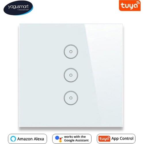 Yagusmart WiFi Light Switch EU Smart Life APP Voice Control Alexa Echo Google Home Siri Smart Home Wall Touch Switch 1 2 3 Gang