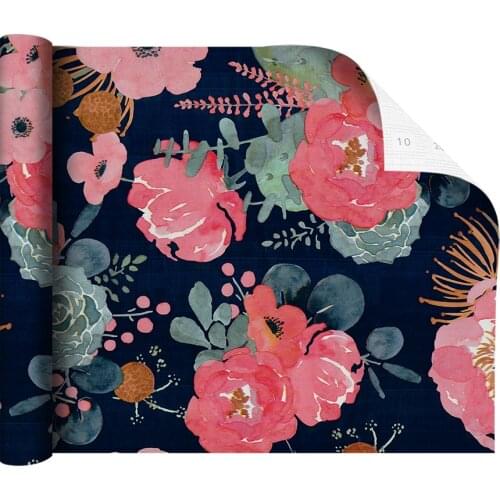 BoCun Peel And Stick Modern Floral Wallpaper Pink/Green/Navy/Orange Vinyl Self Adhesive Prepasted For Home Bedroom Decorative