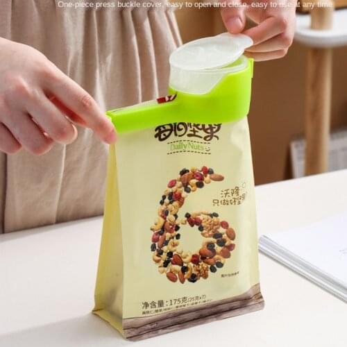 1pcs Food Storage Bag Sealing Clips Plastic Cap Sealer Clip With Pour Spouts Snack Candy Storage Fresh Clamp Kitchen Organizer