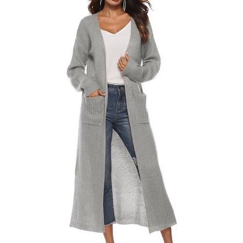Long Cardigan Female 2021 Autumn Winter Women Long Sleeve Cardigan Sweater Knitted Cardigans For Women Jacket Tops