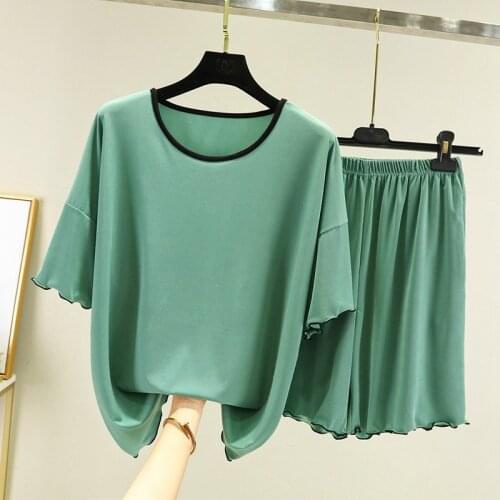 Women Pajama Set Summer Loose Sleepwear Pyjamas Casual Nightgown Homewear T shirt Shorts Suits Lingerie Pajama Pants