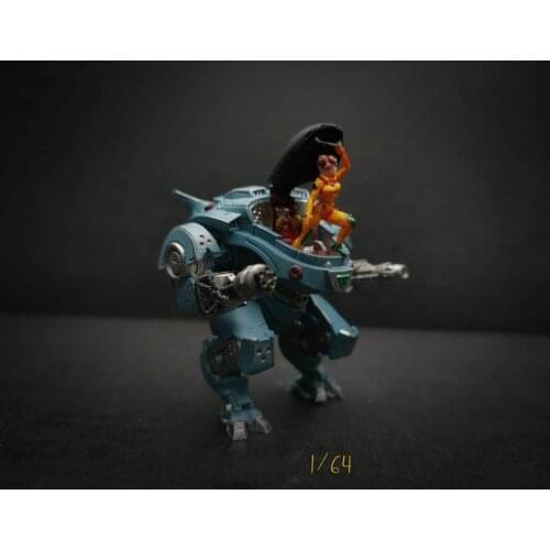 1/64 Scale Resin Die-casting Mech Warrior Model Ornaments Car Scene Doll Model Scene Layout Collection Decoration Toys
