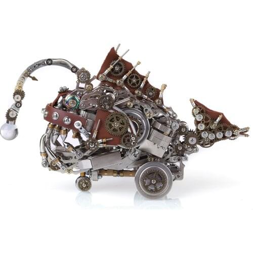 1064Pcs DIY Steampunk Style Metal Model Kits Assembly Mechanical Anglefish Crafts For Children Adults Gift Home Decor
