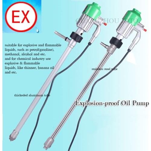 220V Stainless Steel Explosion Proof Barrel Pump Electrical Aluminum Flammable Liquid Transfer Oil Pump Gasoline Suction Pump