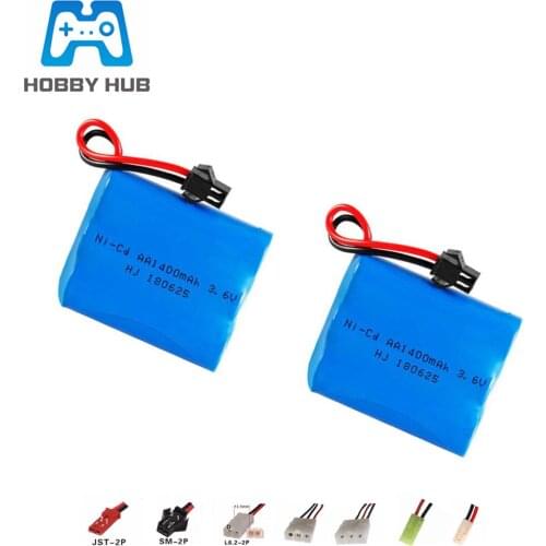 3.6v 1400mAh NICD Battery For Rc toys Cars Robots Tanks Trains Gun Ni-CD Battery AA 3.6v 700mah Battery Pack 2pcs For RC Boat