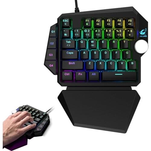 39 Keys One-Handed Mechanical Gaming Keyboard RGB Backlit Mini Portable Wrist Rest Household Computer Accessories