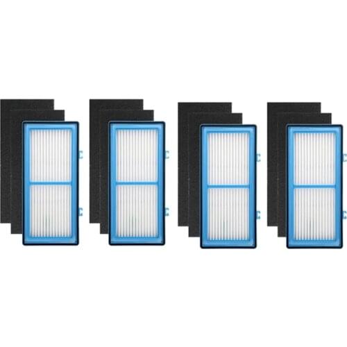 4HEPA+8Carbon Booster Filters for Holmes AER1 HEPA Type Total Air Filter, for Holmes Air Purifier Filter AER1 Series