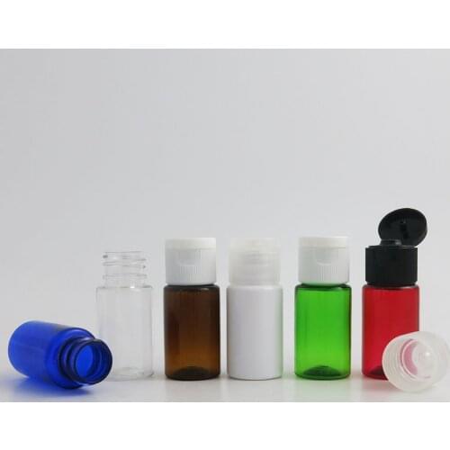 50pcs 10ml Plastic Small Empty Bottle Travel Cosmetic Essence Lotion Cream Liquid Bottles Dispenser Sample with Flip Screw Cap