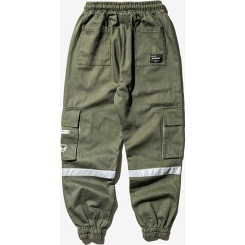 Mens Cargo Pants Streetwear Harajuku Joggers Trousers Male Multi-pocket Tactical Pants Hip Hop Elastic Waist HH172