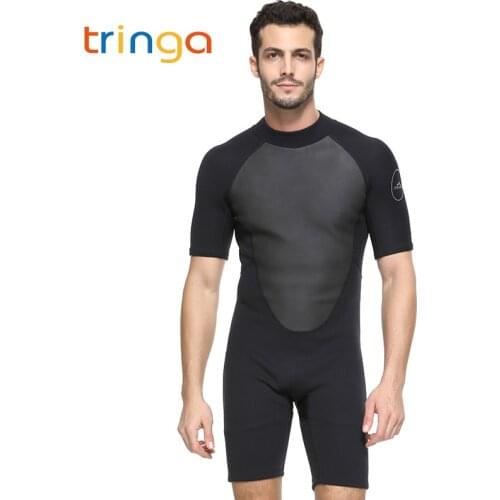 Mens Rashgua 2mm Neoprene Short Sleeve Wetsuit Men Summer Swimming Scuba Diving Suit Triathlon One Piece Sportswear Suit Male