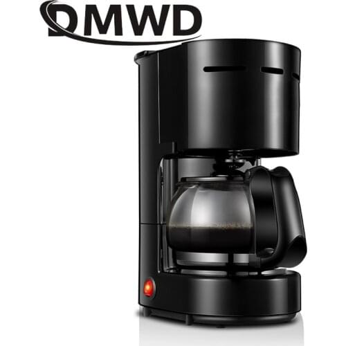 DMWD Automatic Electric Espresso Coffee Maker Cafe Drip American Latte Coffee Brewing Machine Glass Boiler Household Mini Teapot