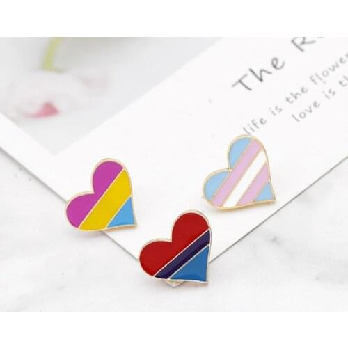 Gay & Lesbian Pride Rainbow Enamel Lapel Pin Brooch Badge Unisex Fashion Jewelry