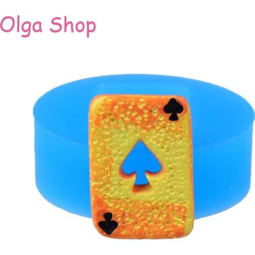 PYL004 19mm Playing Card Cookie Silicone Mold - Poker Cards Mould Cake Decoration, Fondant, Biscuit, Soap, Candy, Chocolate Wax