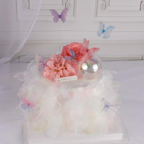 90CM Artificial Flowers lace border Cake Toppers Ins Engagement Dessert Decoration for Valentines Day Party Supplies