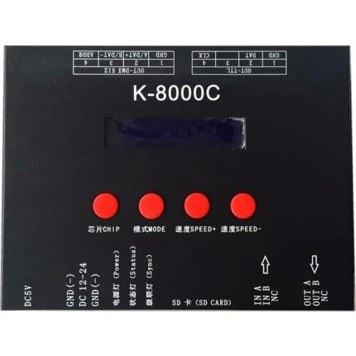K-8000C programmable color controller DMX/SPI comes with code writing function built-in effect full color control