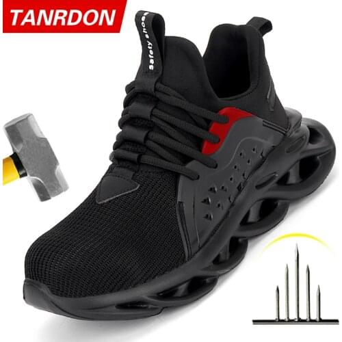 Male Indestructible Work Shoes Sneakers Men Boots Anti-puncture Safety Shoes Men Anti-smash Work Boots Steel Toe Shoes Footwear
