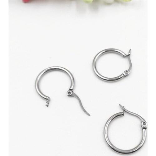 50pcs 316 Stainless Steel French Earring Hooks Round Ear Clip Earring Clasps Hooks DIY Earring Finding