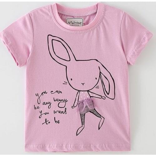Summer Brand 100% Cotton t-shirt Baby Girl Clothes Short Sleeve Children Clothing Kids t shirt Infant Bebe Girls Rabbit Tee Tops
