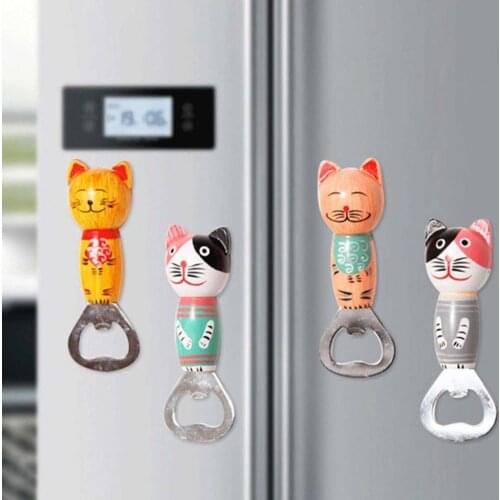 Magnet Bottle Opener Cartoon Cats Design Refrigerator Magnetic Stickers Bottle Openers Beer Cocktail Bottles Cap Removal Opener