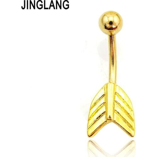 Fashion Golden Belly Button Rings 316L Surgical Steel Leaf Fake Navel Body Piercing Jewelry