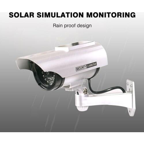 Solar Powered Dummy CCTV Security Surveillance Waterproof Fake Camera Flashing Red LED Light Video Anti-theft Camera dropshippin