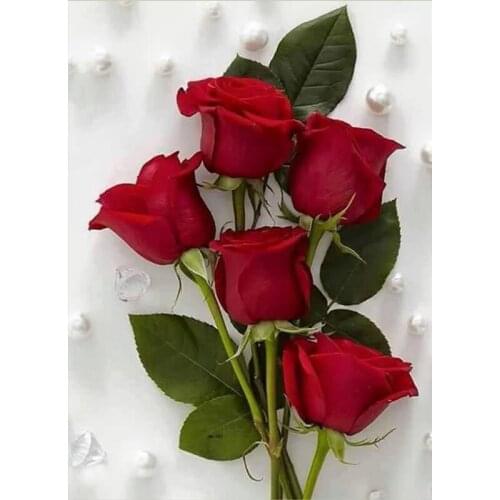 2016 New Diamond Mosaic Full Diamond Embroidery Cross Stitch Beads Rose Flowers Diamonds Painting Needlework Inlay Handwork