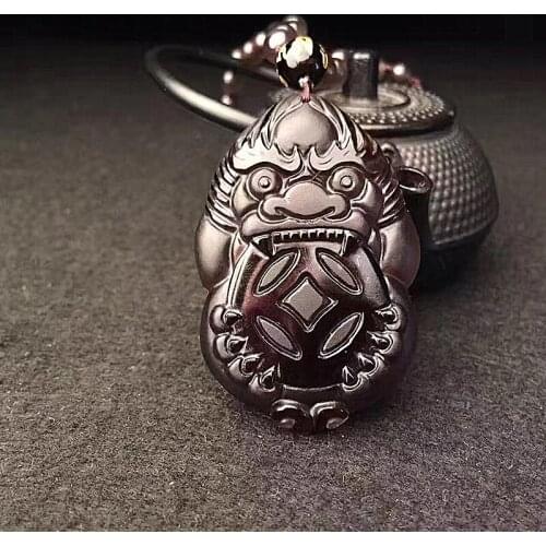 Natural Obsidian Pendant Golden Sword Ice Cream Obsidian Ice Cream