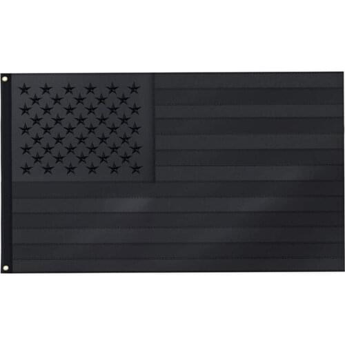 All Black American Flag 3x5 Ft US Flag, Embroidered Stars, Stitched Stripes