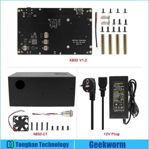 Raspberry Pi X832 3.5 Inch SATA HDD Storage Expansion Board for Raspberry Pi 4 Model B / 3B+/ 3B / 2B