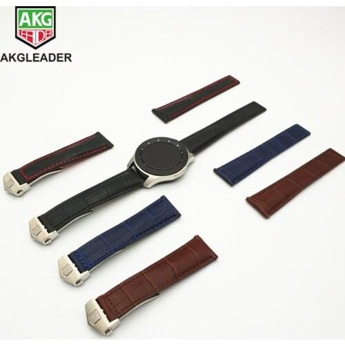 AKGLEADER Newest Genuine Leather Watch Strap Band For Samsung Galaxy Watch 46mm 42mm Gear S3 Classic Frontier Huami Amazfit 22mm