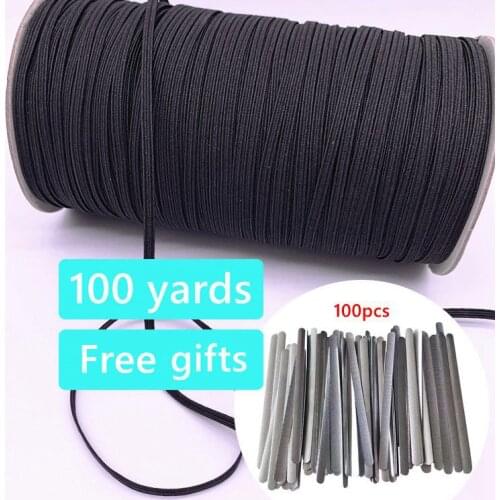3/7mm Elastic Bands for Sewing - 100 Yards Elastic String for Masks, Flat high Elastic for Masks rope, sewing Crafts DIY mask