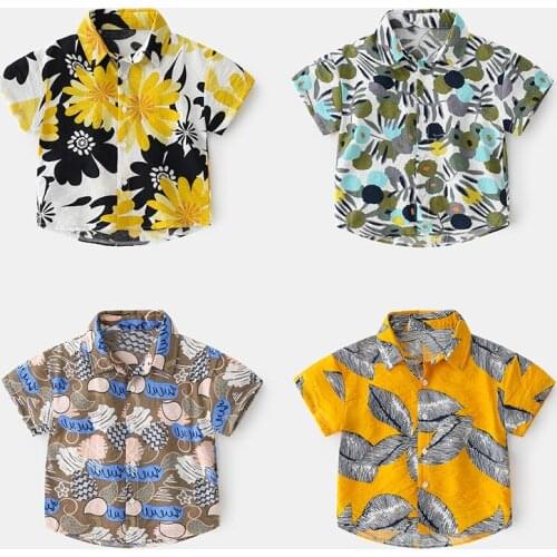 Lapel Collar Boys Short Sleeve Shirt 2021 Summer Trendy Fan Tong Shirt Soft Fashion Casual Top