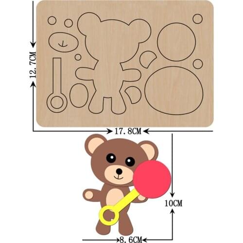 Diy Bear Wooden Die New Cutting Wood Dies For Blade Rule Cutter For DIY Leather Cloth Paper Headwear Crafts