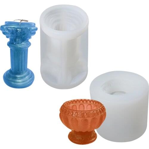 Roman Column Silicone Scented Candle Mold Candle Making Supplies durable without sticking easy to clean and store anti-deform